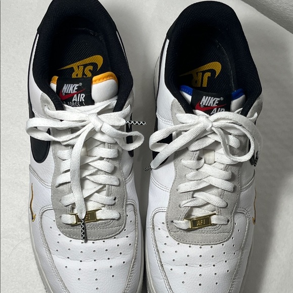 Nike Air Force 1 White and Black with Gold Accents - Picture 9 of 10